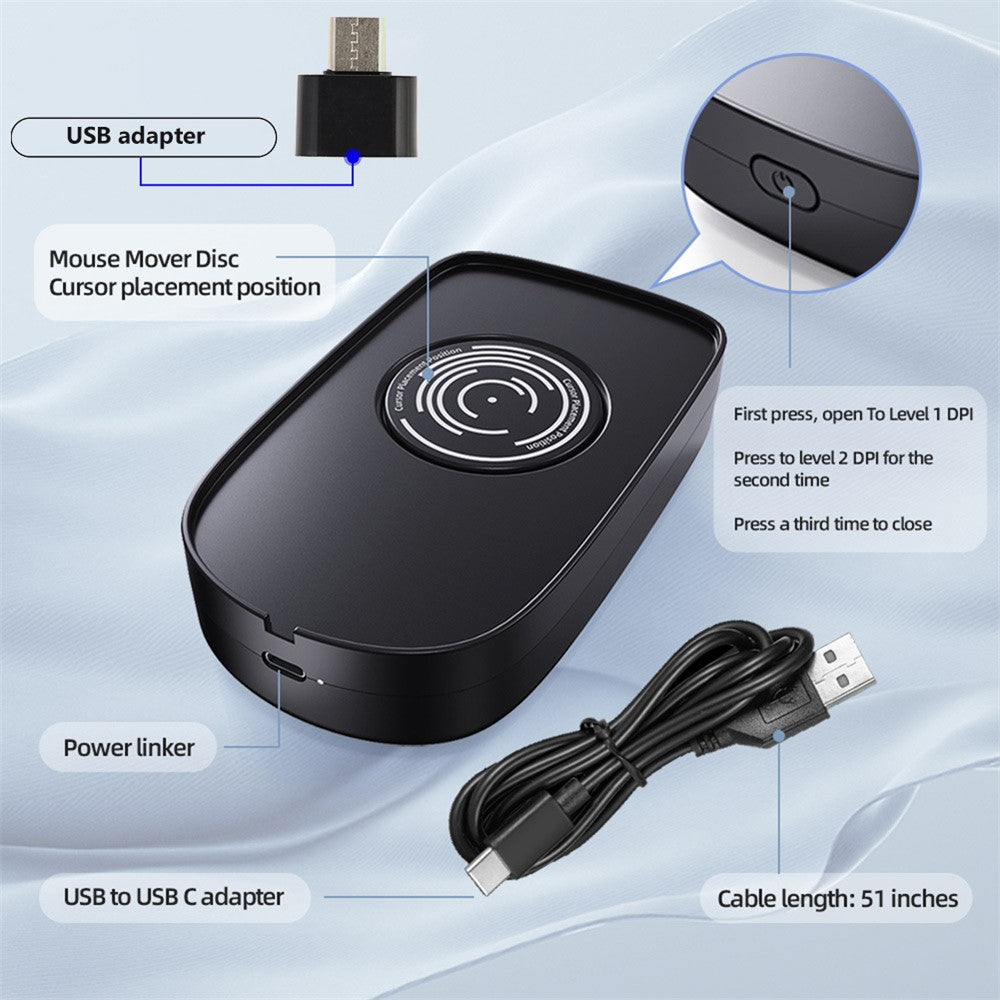 H26 Mouse Jiggler 5V 1A Simulate Mouse Mover Keeps PC Active Wired Wireless Mouse Wiggler