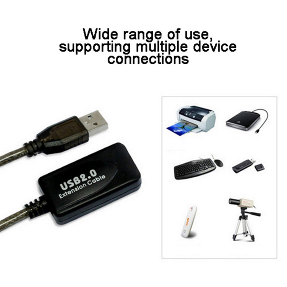 25m USB 2.0 Extension Cable Male to Female Active Repeater Cable USB Adapter Cord 480Mbps High-speed Data Transmission Extender Cable