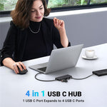 UGREEN 35584 USB C 4 in 1 Hub Adapter 0.3m Type-C to 4 Type-C Docking Station 10Gbps Data Transfer for PC / Laptop / Phone