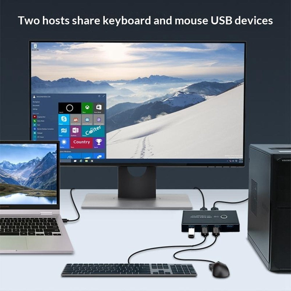 KY03 KVM USB 3.0 Switch Selector 2 Input 4 Output Sharing Splitter for Printer Mouse Keyboard USB Hub Sharing