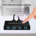 KY03 KVM USB 3.0 Switch Selector 2 Input 4 Output Sharing Splitter for Printer Mouse Keyboard USB Hub Sharing