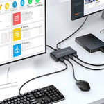 KY03 KVM USB 3.0 Switch Selector 2 Input 4 Output Sharing Splitter for Printer Mouse Keyboard USB Hub Sharing