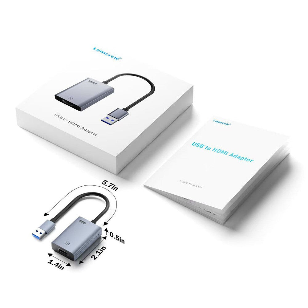 LEMORELE LC06 Plus USB-A to HD Converter Cable 4K / 30Hz Screen Mirroring Adapter for Phone Computer