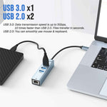 LEMORELE TC43L 4-i-1 USB-C Hub med USB 3.0 + 2 USB 2.0 + RJ45 Gigabit Ethernet-adapter til bærbar computer MacBook