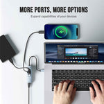 LEMORELE TC43L 4-i-1 USB-C Hub med USB 3.0 + 2 USB 2.0 + RJ45 Gigabit Ethernet-adapter til bærbar computer MacBook