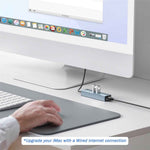 LEMORELE TC43L 4-i-1 USB-C Hub med USB 3.0 + 2 USB 2.0 + RJ45 Gigabit Ethernet-adapter til bærbar computer MacBook