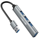 LEMORELE TC53 4 in 1 USB 3.0 Hub Aluminum Alloy 4-Port Expander Adapter for Laptop