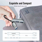 LEMORELE TC53 4 in 1 USB 3.0 Hub Aluminum Alloy 4-Port Expander Adapter for Laptop