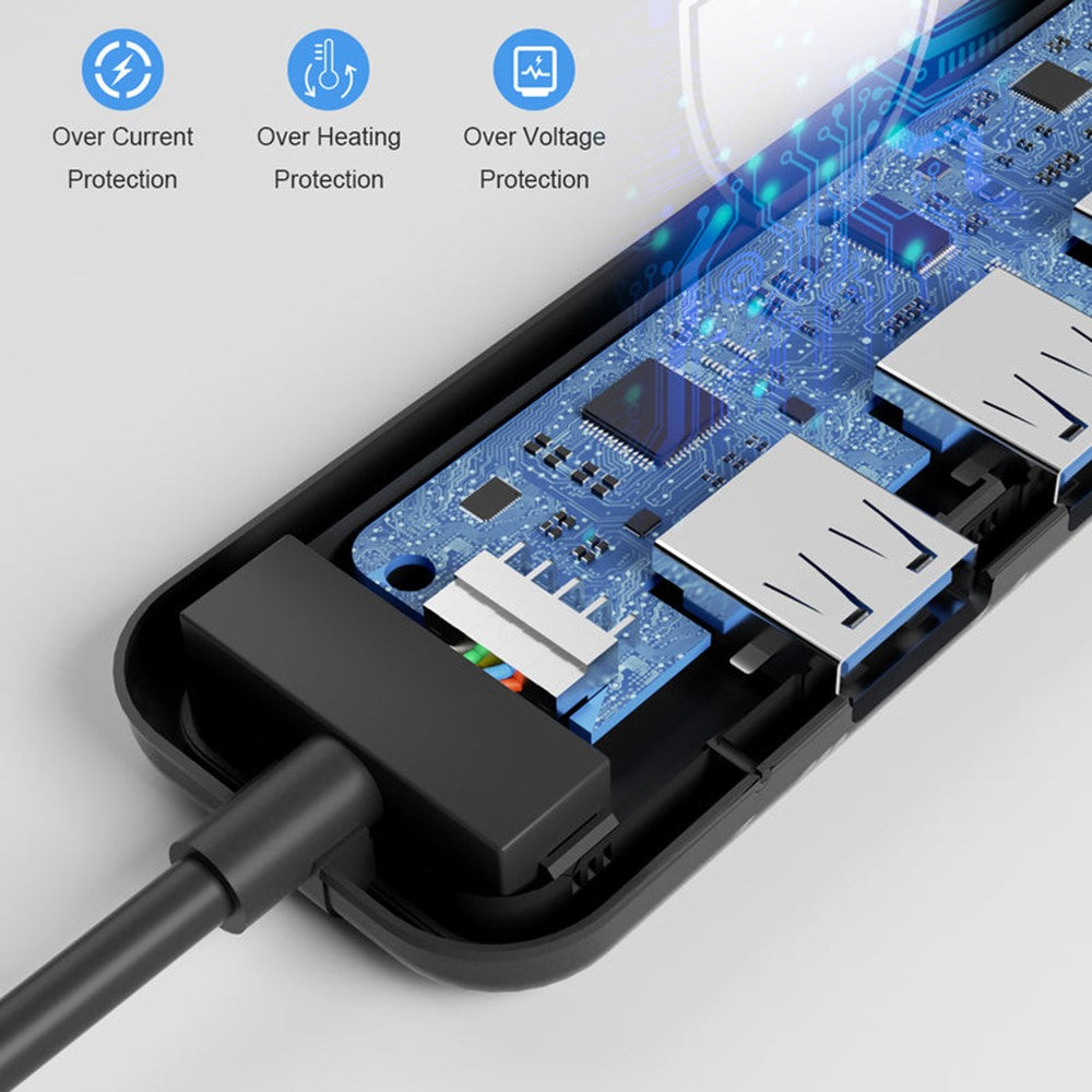 LEMORELE TC55 4-Port USB 3.0 Hub 5Gbps High Speed Multi-Port Splitter Expansion Dock