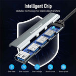 LEMORELE TC57 Portable USB-C Hub 4-Port USB 3.0 Splitter Adapter for Laptop Expansion Dock