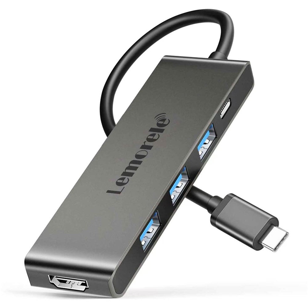LEMORELE TC22L 5 in 1 USB-C Hub PD 100W Charging 4K / 30Hz HD 3x USB 3.0 Expansion Dock