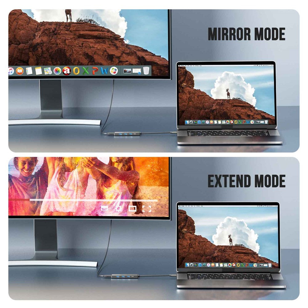 LEMORELE TC22L 5 in 1 USB-C Hub PD 100W Charging 4K / 30Hz HD 3x USB 3.0 Expansion Dock