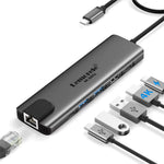 LEMORELE TC44L 6 in 1 USB-C Hub PD 100W Charging 4K / 60Hz HD Ethernet USB 3.0 Multi-port Adapter