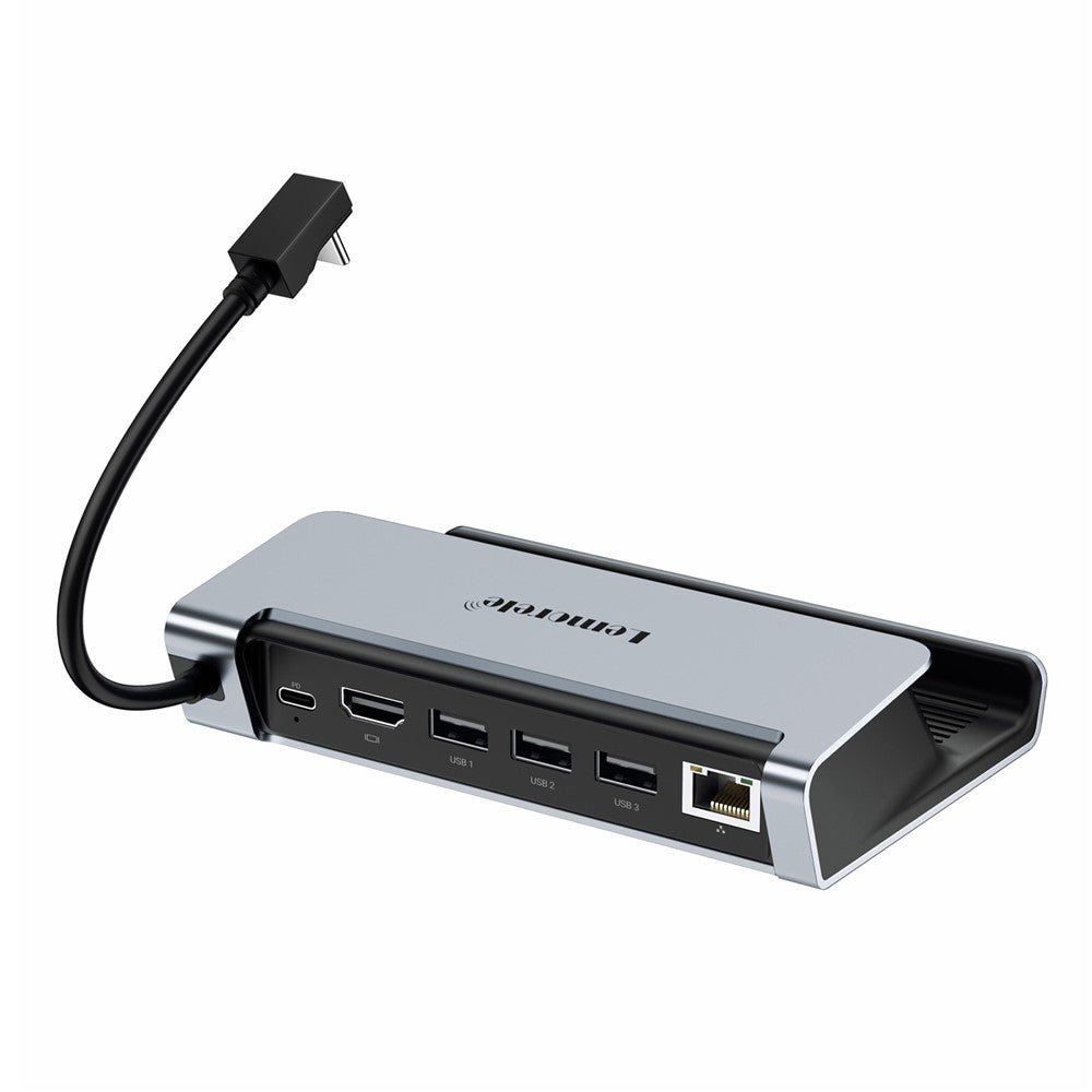 LEMORELE X23L 6-i-1 dockningsstation för Steam Deck / Nintendo Switch / Asus ROG Ally (2023) PD 100W laddningsbar 4K / 30Hz HD Ethernet-hub
