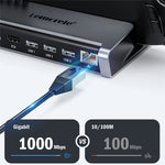 LEMORELE X23L 6-i-1 dockningsstation för Steam Deck / Nintendo Switch / Asus ROG Ally (2023) PD 100W laddningsbar 4K / 30Hz HD Ethernet-hub
