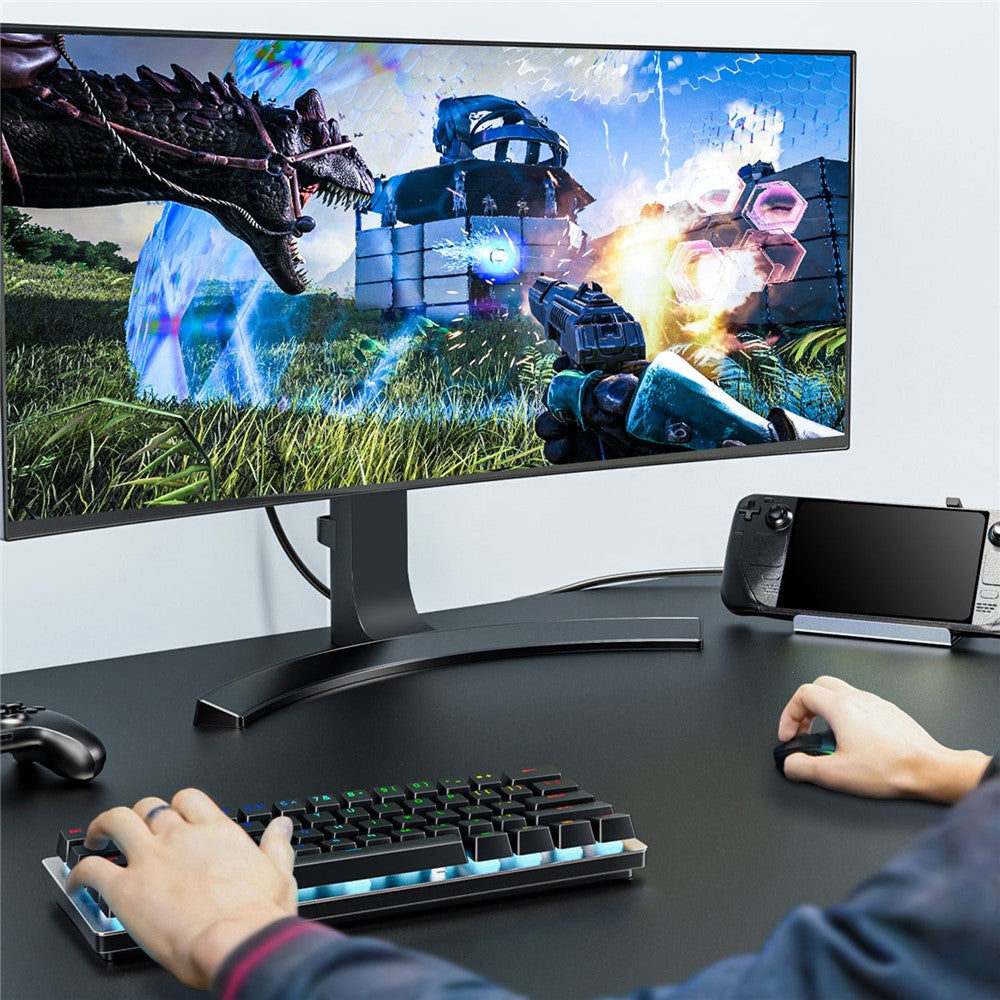 LEMORELE X23L 6-i-1 dockningsstation för Steam Deck / Nintendo Switch / Asus ROG Ally (2023) PD 100W laddningsbar 4K / 30Hz HD Ethernet-hub