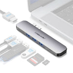 LEMORELE TC52 7-i-1 USB-C Hub PD 100W Opladning 4K / 60Hz HD Dockingstation til MacBook SD / TF Kortlæser