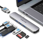 LEMORELE TC52 7-i-1 USB-C Hub PD 100W Opladning 4K / 60Hz HD Dockingstation til MacBook SD / TF Kortlæser