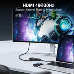 LEMORELE TC92 9 in 1 USB-C Hub PD 100W Fast Charging 4K HD USB 3.0 Docking Station SD / TF Card Reader