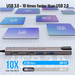 LEMORELE TC65L 11-i-1 USB-C-hub, Gigabit RJ45, dobbelt HD 4K, PD 100W, hurtigopladningskortlæser og dockingstation til MacBook-bærbar computer