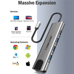 LEMORELE TC39 9 in 1 USB-C Hub Docking Station, RJ-45 Ethernet + 4K HD + Dual USB-C + SD + TF + 3 USB 3.0 + Type-C PD