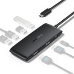 LEMORELE TC510 USB-C 7-i-1 Hub Dobbelt HD 4K 60Hz PD 100W Opladnings-dockingstation til bærbar computer