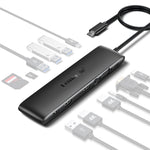 LEMORELE TC97 12 in 1 USB C Hub Dual HD + VGA 10Gbps High Speed USB Card Reader Laptop Docking Station