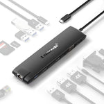LEMORELE TC96 13-i-1 USB-C Hub Dockingstation Gigabit Ethernet Tredobbelt Skærm 4K HD VGA til Bærbar til Erhverv