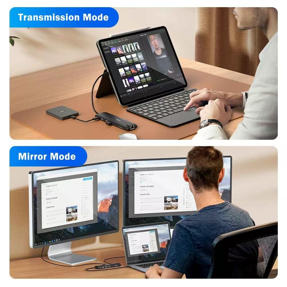 LEMORELE TC96 13-i-1 USB-C Hub Dockingstation Gigabit Ethernet Tredobbelt Skærm 4K HD VGA til Bærbar til Erhverv