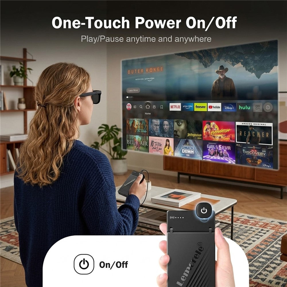 LEMORELE HD200 HD to USB-C Adapter Built-in 5000mAh Battery 4K / 60Hz Converter for Fire TV Stick Compatible with AR Glasses / USB-C Monitors