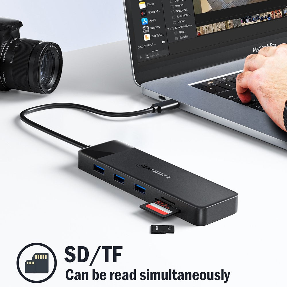 LEMORELE TC94 10-in-1 USB-C Hub Type-C to Dual HD+VGA+USB 3.0x2+USB 2.0+3.5mm Audio+Type-C PD 100W Fast Charging SD TF Card Reader Converter for Laptop
