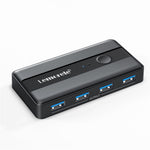 LEMORELE H5 USB 3.0 Switch Hub 5Gbps 2 Input 4 Output Dual-Host Sharing Switcher for Office