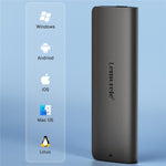 LEMORELE SD1L M.2 NVMe SATA Dual Protocol SSD Enclosure 10Gbps USB3.1 Gen2 Aluminum Alloy Portable Hard Drive Case