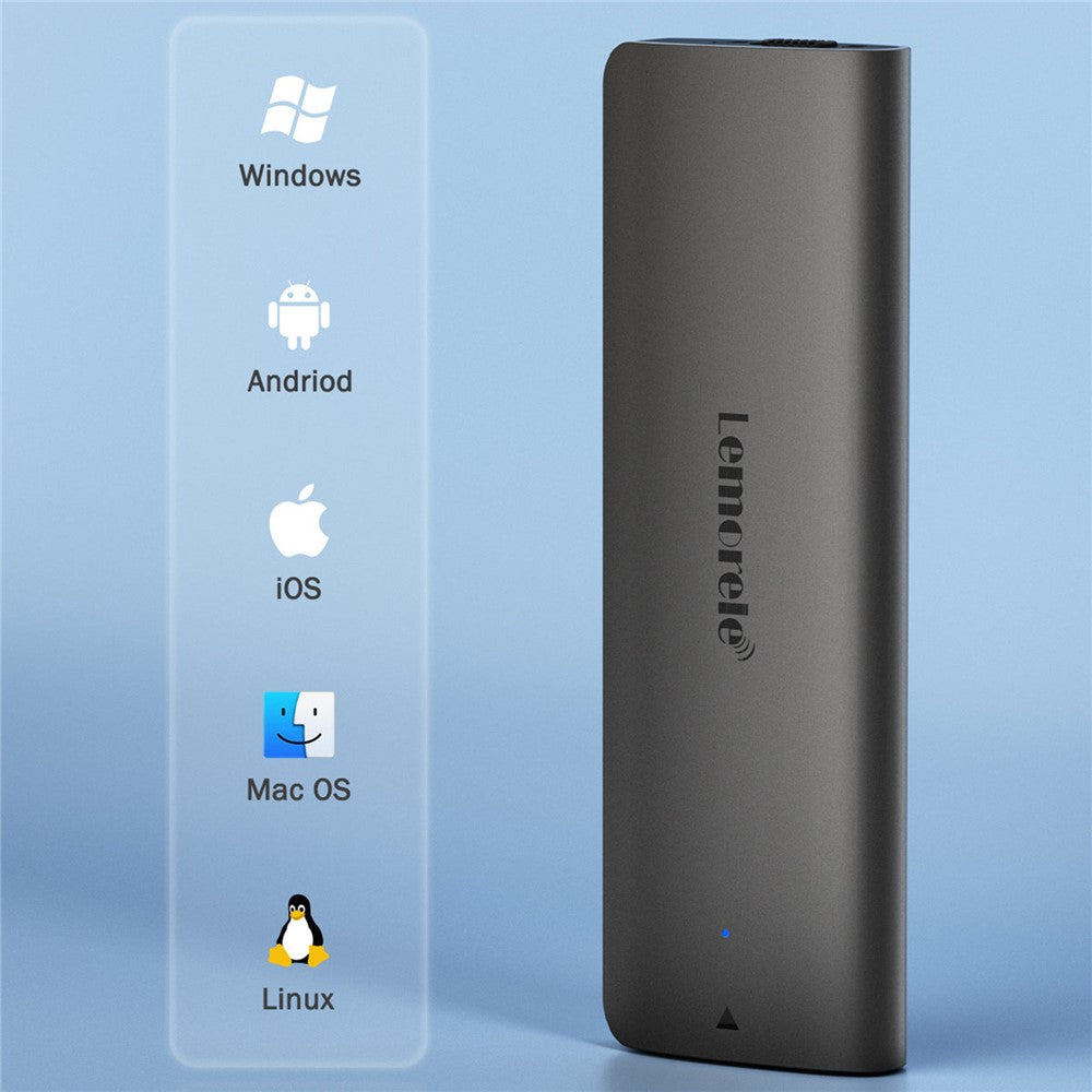 LEMORELE SD1L M.2 NVMe SATA Dual Protocol SSD Enclosure 10Gbps USB3.1 Gen2 Aluminum Alloy Portable Hard Drive Case