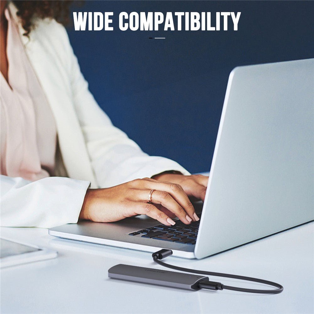 LEMORELE SD1L M.2 NVMe SATA Dual Protocol SSD Enclosure 10Gbps USB3.1 Gen2 Aluminum Alloy Portable Hard Drive Case