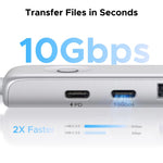 UGREEN U601 95189 5-i-1 USB-C Hub 4K / 60Hz HD PD 100W Hurtig Opladning USB 3.2 Gen2 10Gbps Type-C Dockingstation til MacBook Bærbar Computer