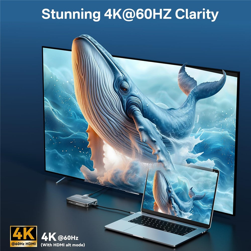 ACASIS EC-1401 10 Gbps Magnetisk M.2 NVMe SSD-kabinet 6-i-1 USB-C Dockingstation med Køleventilator