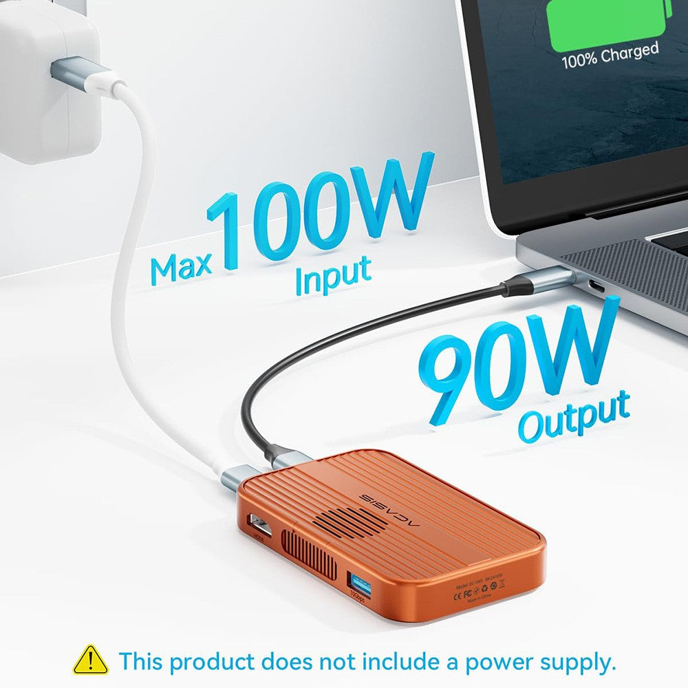 ACASIS EC-1401 10 Gbps Magnetisk M.2 NVMe SSD-kabinet 6-i-1 USB-C Dockingstation med Køleventilator