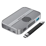 ACASIS EC-1401 10 Gbps Magnetisk M.2 NVMe SSD-kabinet 6-i-1 USB-C Dockingstation med Køleventilator