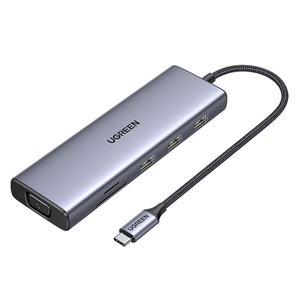 UGREEN 15601 Docking Station 10-in-1 USB-C Hub with HD VGA SD/TF Card Reader PD 100W Fast Charging