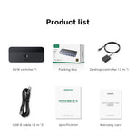 UGREEN 35765 HD KVM Switch 2 in 1 Out 4K 60Hz USB 3.0 Sharing Device for Desktop Controller