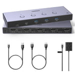 UGREEN AK701 35986 4 ind 1 ud 8K / 60Hz HD 2.1 KVM Switch 4 computere deler 1 skærm til gaming og kontor