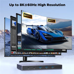 UGREEN AK701 35986 4 ind 1 ud 8K / 60Hz HD 2.1 KVM Switch 4 computere deler 1 skærm til gaming og kontor