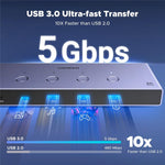 UGREEN AK701 35986 4 ind 1 ud 8K / 60Hz HD 2.1 KVM Switch 4 computere deler 1 skærm til gaming og kontor
