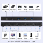 UGREEN AK701 35986 4 ind 1 ud 8K / 60Hz HD 2.1 KVM Switch 4 computere deler 1 skærm til gaming og kontor