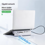 2601 Laptop Stand with Docking Station 11 in 1 PD 100W 4K HD DP RJ45 USB-C Hub