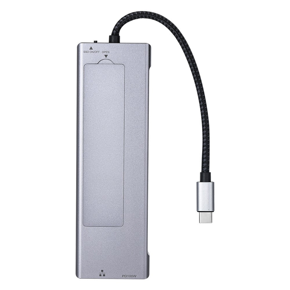 2605 USB 3.2 Hub 8-i-1 Type-C Dockingstation Kortlæser 4K HD M.2 NVMe Kabinet til Bærbar