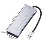 2605 USB 3.2 Hub 8-i-1 Type-C Dockingstation Kortlæser 4K HD M.2 NVMe Kabinet til Bærbar