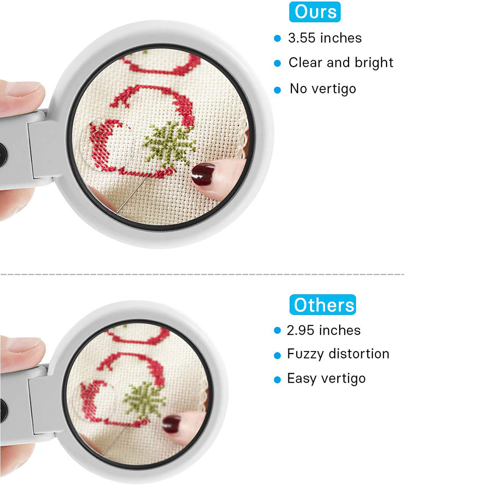 Handheld Desktop Dual-Use LED Magnifier 5x 11x Magnification Foldable Reading Magnifying Glass for Antique Reading