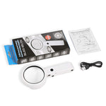 Handheld Desktop Dual-Use LED Magnifier 5x 11x Magnification Foldable Reading Magnifying Glass for Antique Reading